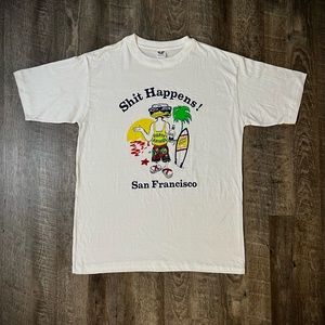 Vintage "Sh*+ Happens San Francisco Spring Break Party Animal" Graphic T-Shirt